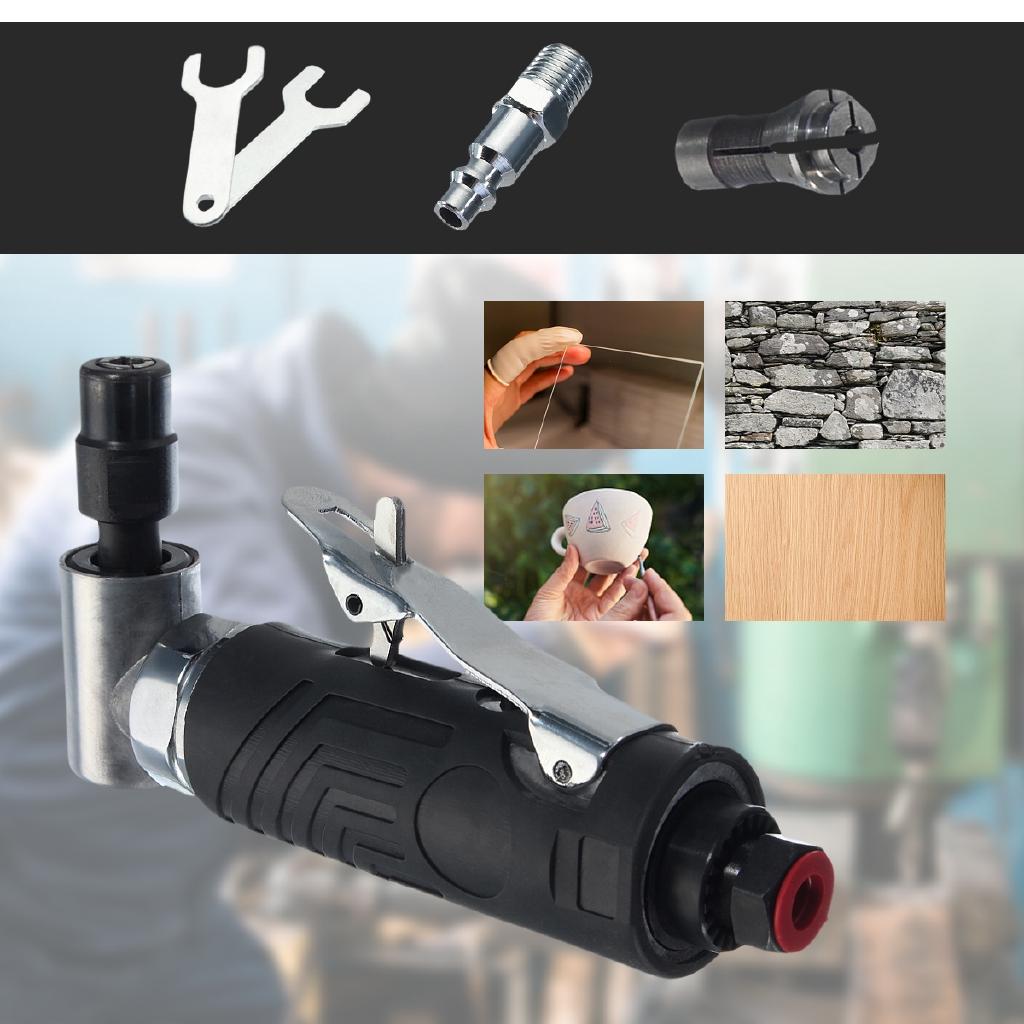 Angle Air Die Grinder 1/4" Pneumatic Cut Off Polisher Cleaning Cutting + Wrench