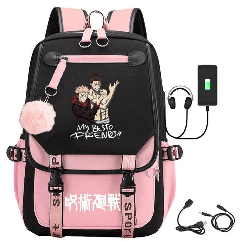 Animation Spell Return To Fight Peripheral Backpack Large Capacity Student Schoolbag Outdoor Travel Bag Multi-function Computer Bag