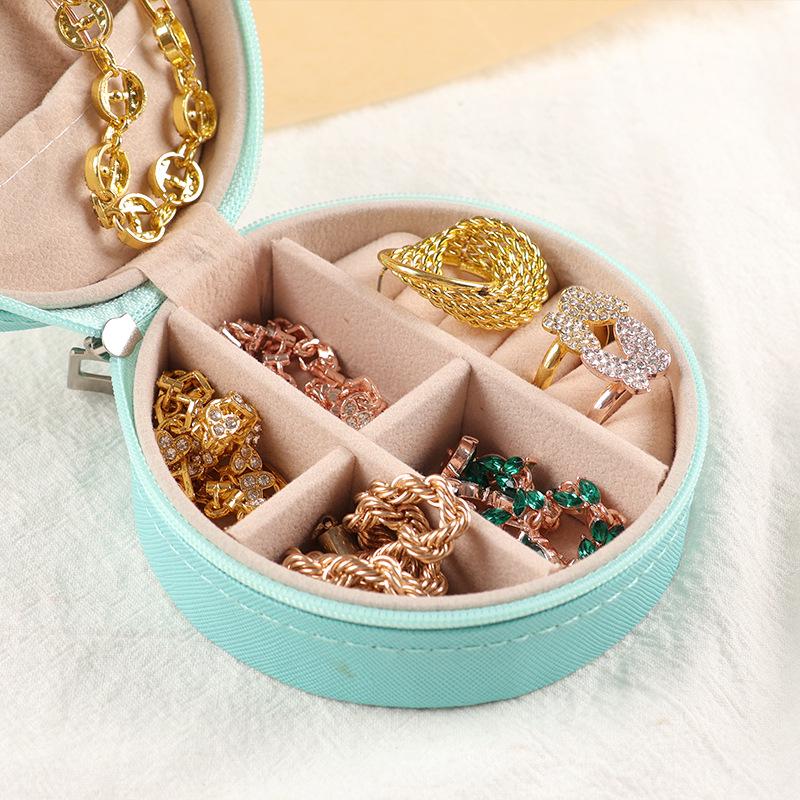 Compact Waterproof PU Leather Jewelry and Cosmetic Organizer Box