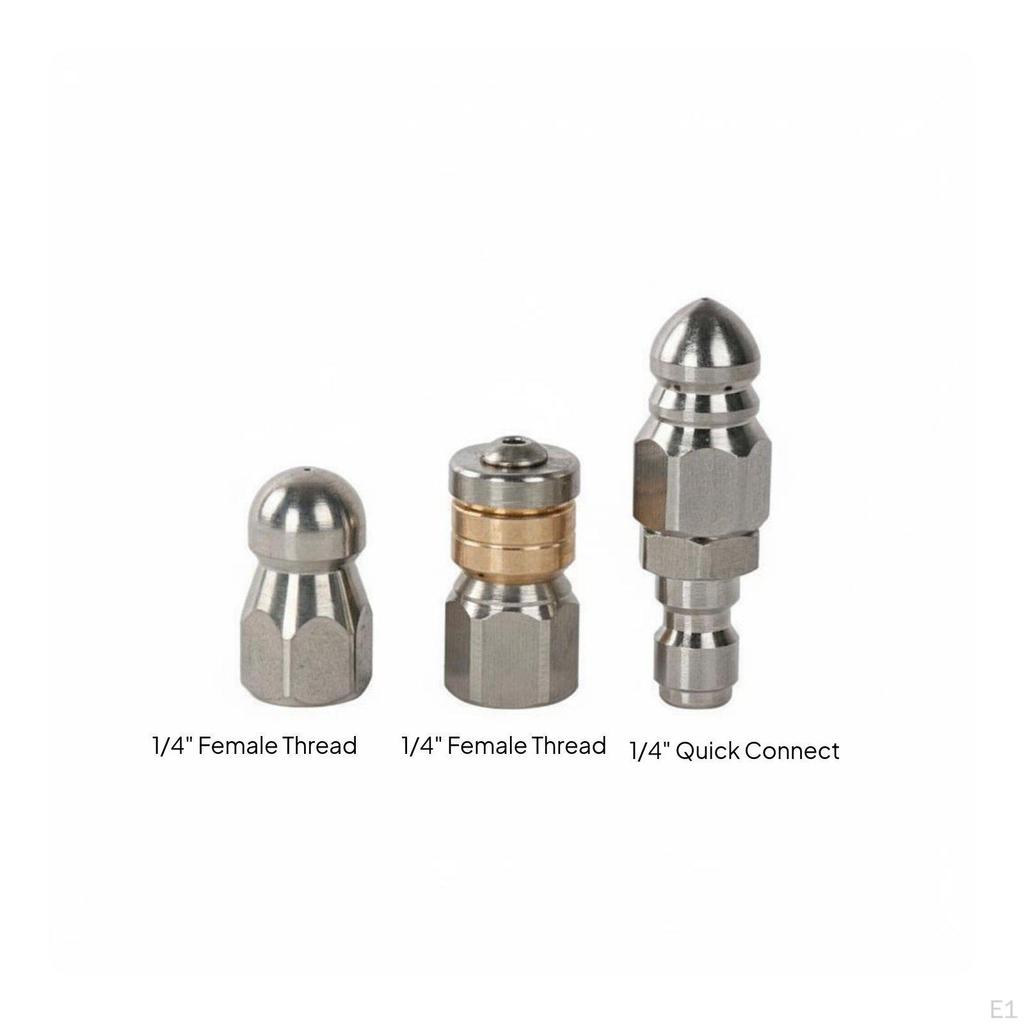 1/4 Inch Pressure Washer Nozzle Stainless Steel High Drain RustResistant Pipe