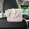 Scatola porta fazzoletti per auto Carino fiocco scatola da pompaggio per schienale seggiolino auto Borsa porta fazzoletti per auto di pregio