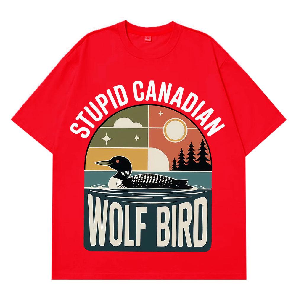 Винтажная Глупая Канадская Волк Птица Смешной Мем Футболка Мужская Женская Повседневная Хлопковая Оверсайз Футболка Летняя Свободная С Коротким Рукавом Футболки S