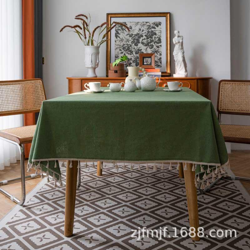 Cloth Dad Solid Color Cotton And Linen Wind Flow Su Tablecloth Household Rectangular Dining Table Cloth Coffee Table Cloth Direct Supply