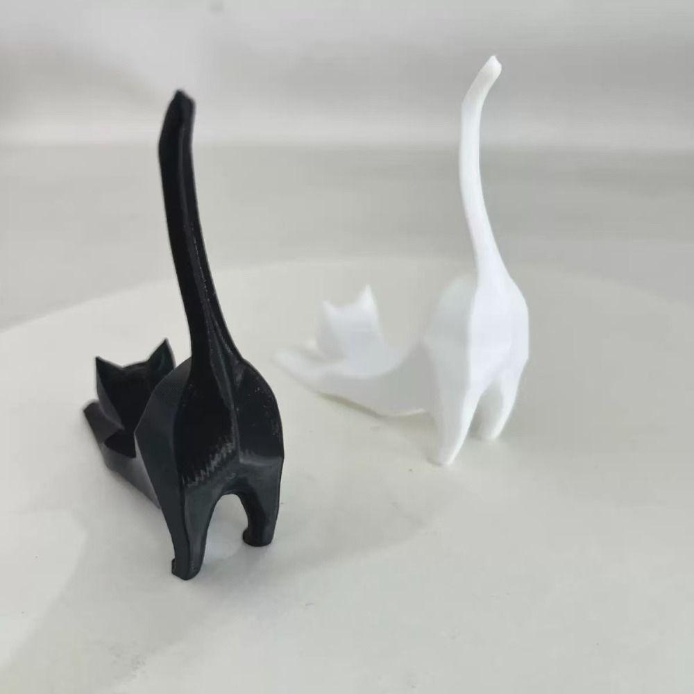 Exquisite Resin Cat Sculpture 3D Printed Cat Sculpture Ornament Ring Storage Rack  Bedroom Decor