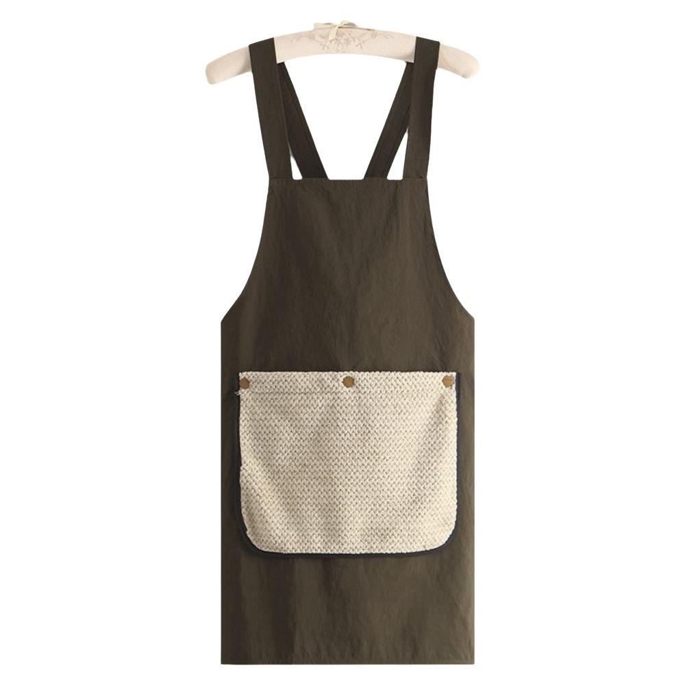 Sleeveless Kitchen Apron Towel Pockets Catering Work Clothes Cross Back Apron  Restaurant