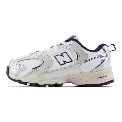 Synthetic Leather MR530 Comfortable Shock Absorbing Low Top Walking Shoes Baby Shoes Silver White IZ530GN