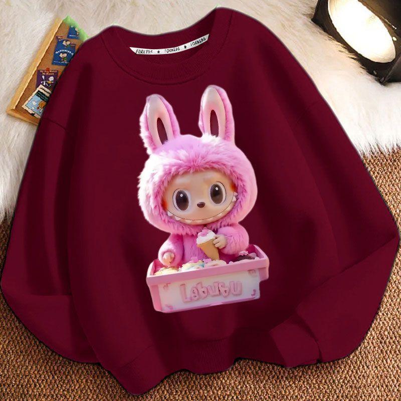 Round-neck Hoodies for Children, Long-sleeved Loose Hoodies for Boys and Girls in Spring and Autumn