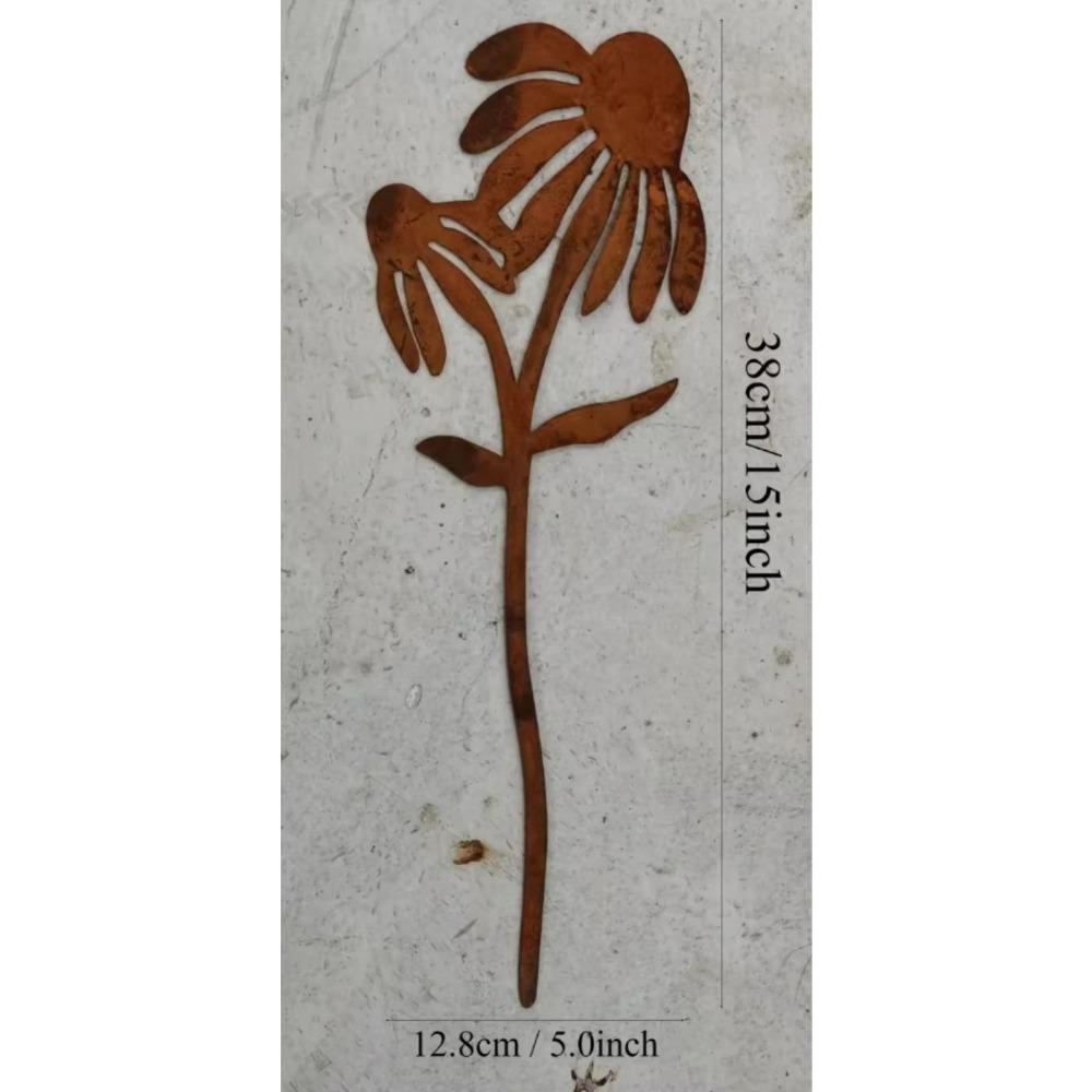 Rustic Metal Coneflower Garden Stake - Perfect for Outdoor Decor, Birthday, Father's Day & Thanksgiving Gifts