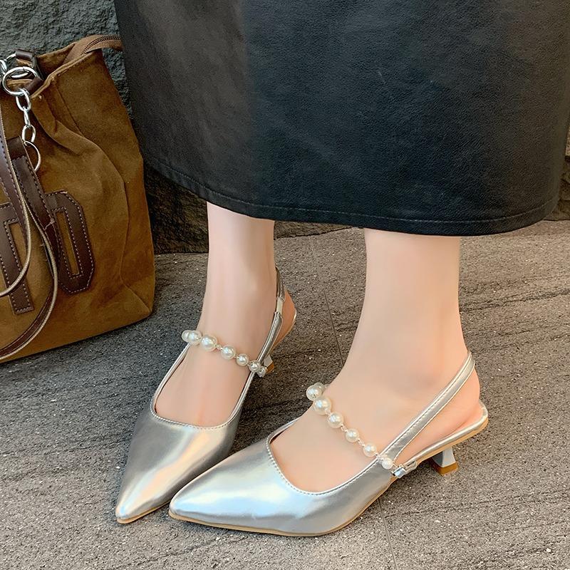 Fashion 2025 Luxury Brand Designer Women's Shoes Sexy Pointy Slingback Women's High Heels Elegant Formal High Heels Buckle Pointy Heels