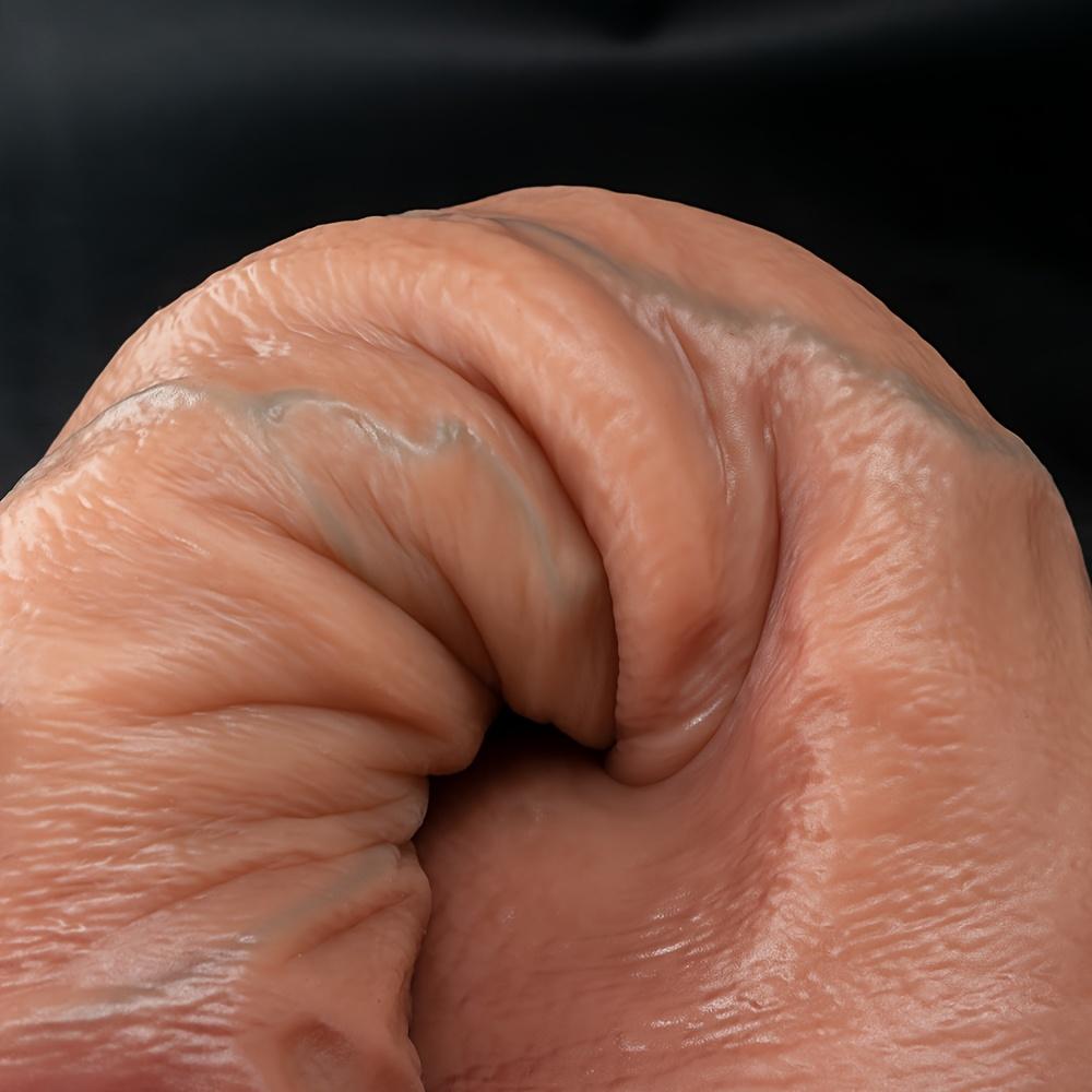 Realistic Flesh Dildo with Suction Cup – Light Beige Liquid Silicone, Thick & Lifelike Texture, 4 Sizes Available for Men & Women