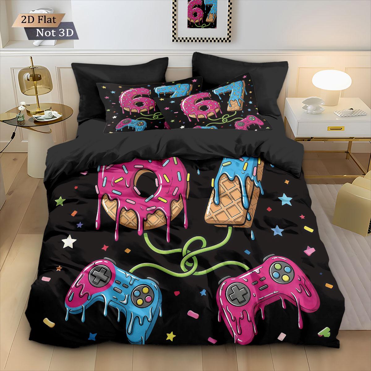 

3pcs Cyber Graffiti 67 Game Controller Printed Core Free Down Duvet Cover Set Multi Size Bedding Decoration Machine Washable 135x200cm