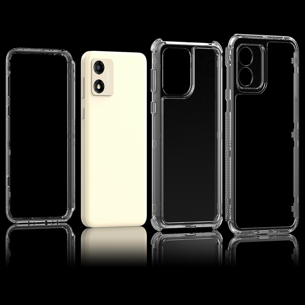 For Motorola Moto E13 4G Case PC+TPU Anti-Drop Transparent Phone Cover