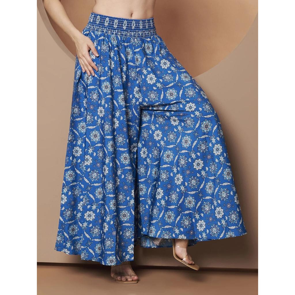 Indian Women's Floral Printed Palazzo Set Beautiful Designer Ethnic Trousers