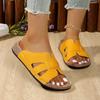 New Simple Platform Sandal Women's Woven Casual Beach Slippers