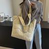 New Large-capacity Women's Shoulder Bag Personalized Simple Wavy Embroidery Thread Handbag Trendy Fashion Leisure Bag