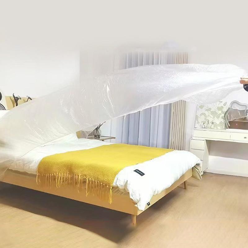 Disposable Dust Covers Elastic Plastic Dust Film Sofa Dustproof For Furniture Dormitory Sofa Wall Painting Dust Protection 1Pc
