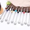 Removable Stainless Steel Straw Reusable Filter Spoon Straw Drinking Straw Spoon  Tea Drinking