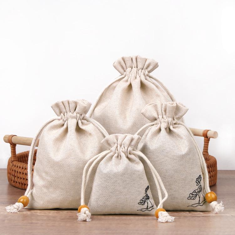 Custom Cotton Linen Drawstring Pouch: Small Cup, Jewelry, Storage, Brocade, Cultural Relic, or Bead Tray Bag