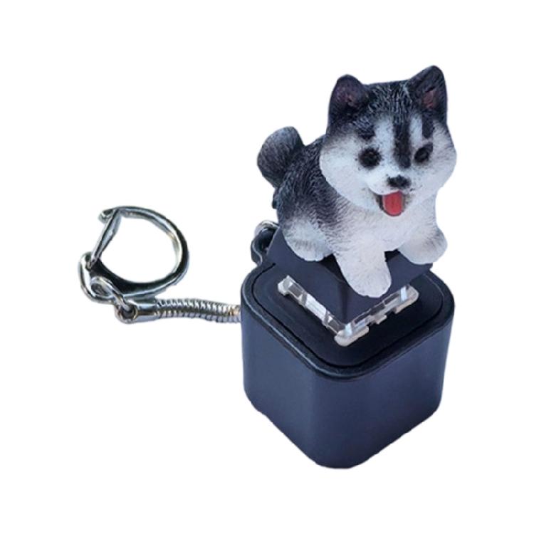 Auditory Visual Stress Reliever Keychain Glowing Animal Squeeze Toy For Key Organization ABS Sturdy Daily Companion