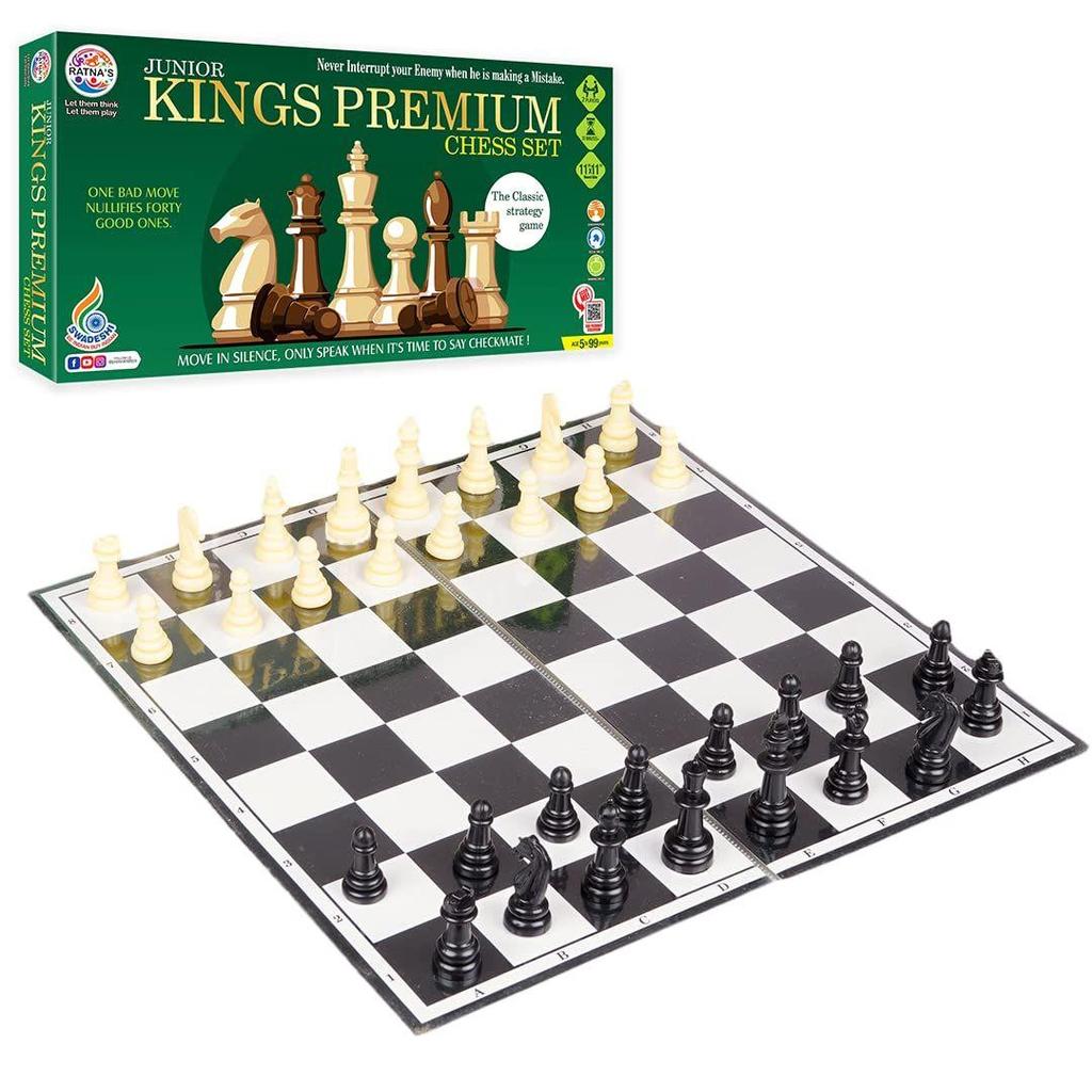 Strategiespiel Junior Kings Premium Schachbrett-Set für Kinder mit logischem und starkem Verstand zur Förderung ihres logischen Denkens und ihrer Konzentration