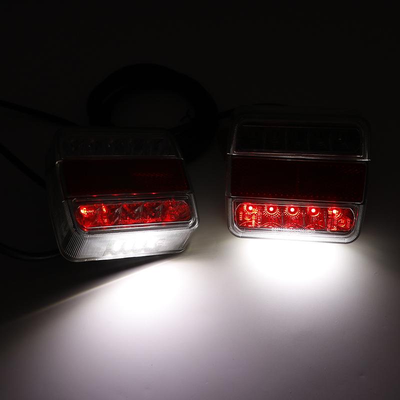 1 Set 12V EN 7-Pin Connector 10M Cable LED Trailer Tail Lights Brake Stop Light License Plate Lamp for Towing Trailers Trucks