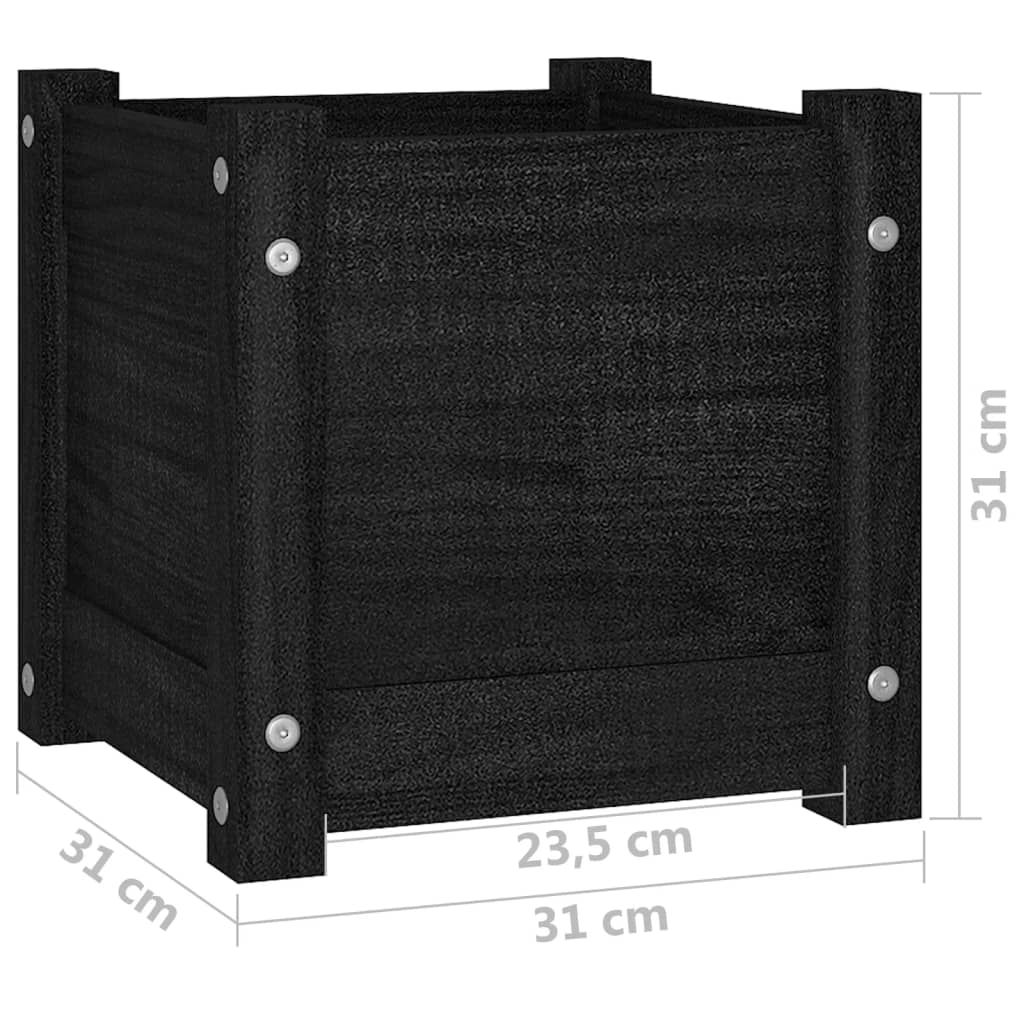 VidaXL Jardinière d'extérieur Noir 31x31x31 cm Bois de pin massif