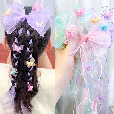 1pc Fee Mesh Schmetterling Band Haarnadel Süße Mädchen Zopf Haarnadel Vielseitig Prinzessin Entenschnabel Clip Kinder Headwear Zubehör