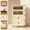 40-60cm Wide Transparent Foldable Double Door Floor Storage Cabinet with Multiple Layers