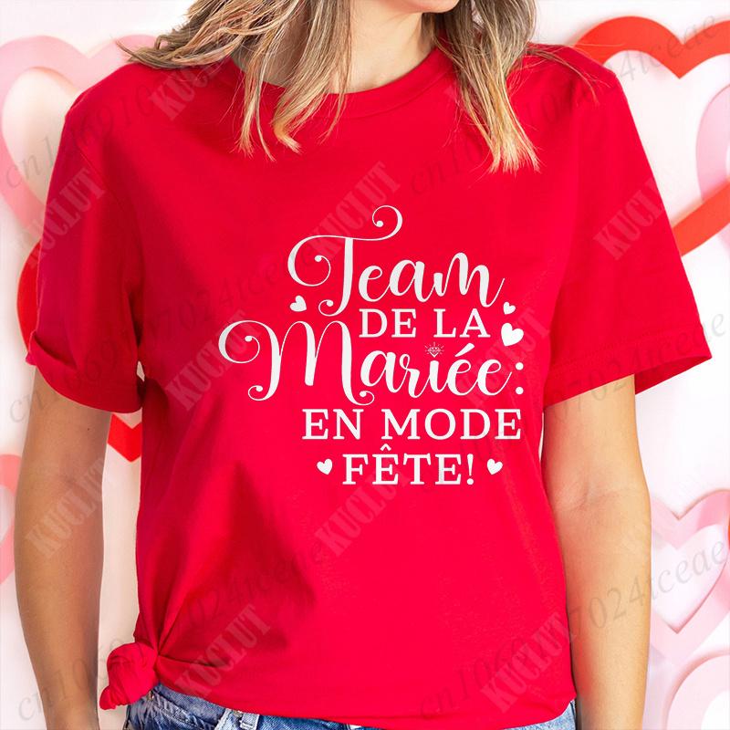 Humor French Bachelorette Party T-Shirt Girls Single Farewell Tees Team Evjf Future Bride Shirt Funny Bridal Shower Wedding Tops