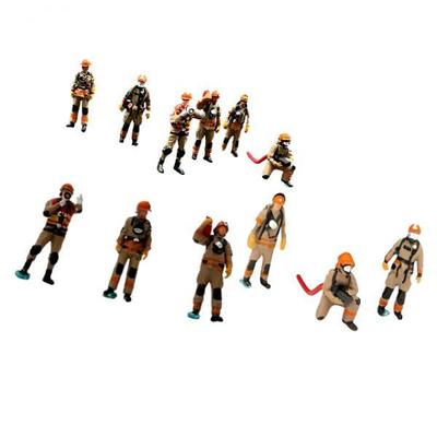 1/64 Scale Firefighter Figure Diorama Action Figures Realistic for Photography Props Diorama Scenery Landscape Accessories