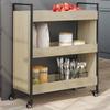 VidaXL Kitchen Trolley, Shelf with Wheels, Service Cart, Indoor Living Room Bathroom Storage Furniture, Oak 842317