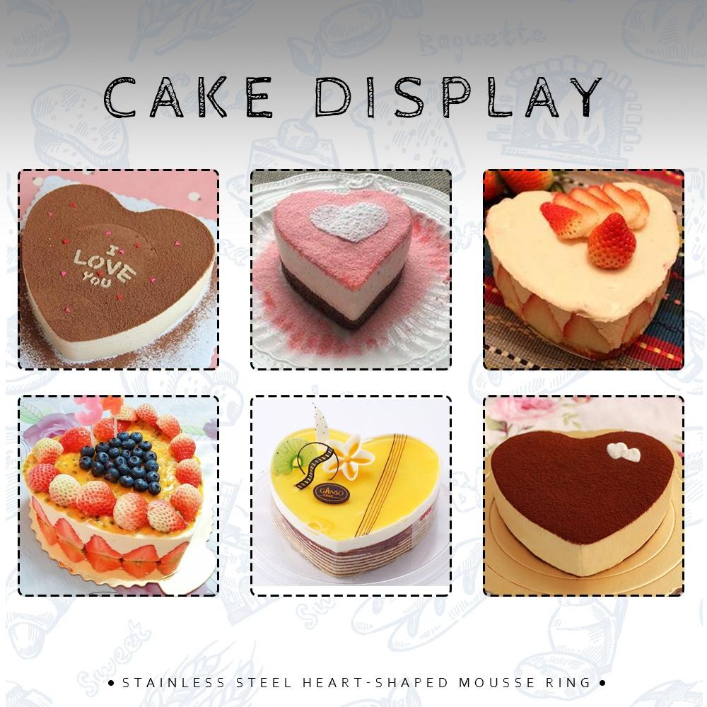 Stahl Herzförmiger Ausstecher Backwerkzeug Backform Kuchenring-Set Pfannkuchenform Tarte-Ring Herz Kuchenform