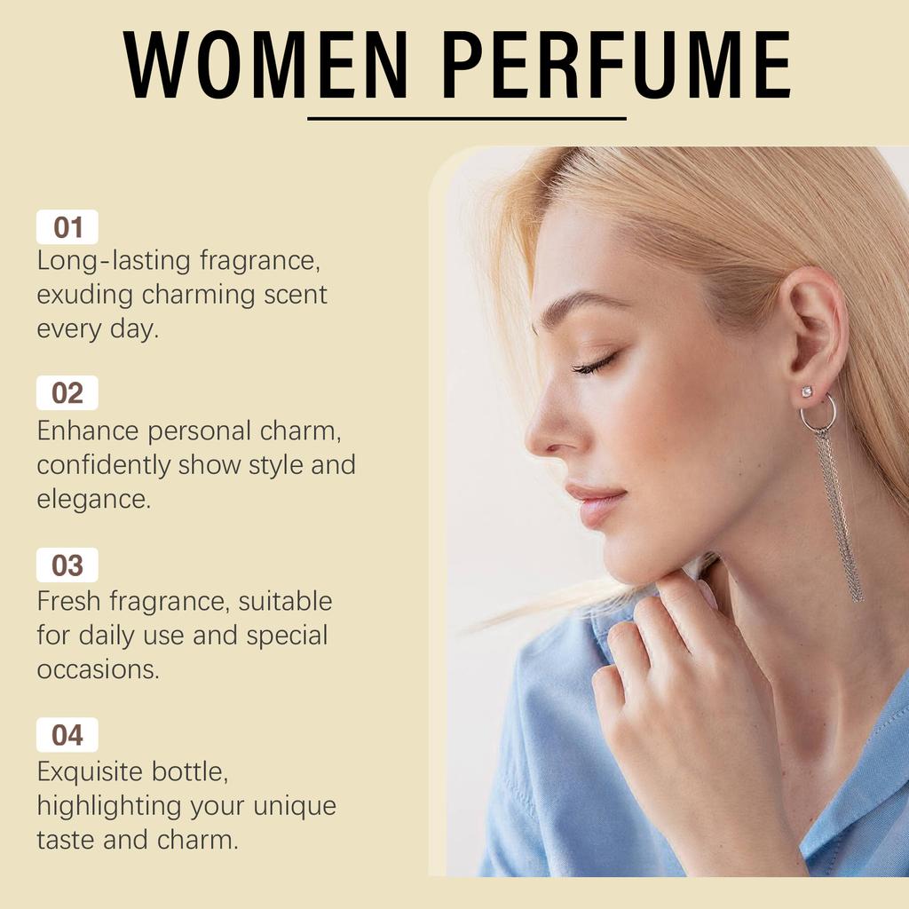 Perfume Soft Sweet  Lasting,Women's Perfume Has A Lasting Taste,,Mixed Spices, Delicate  Helps Relax The Body And Mind..1pc,50ml