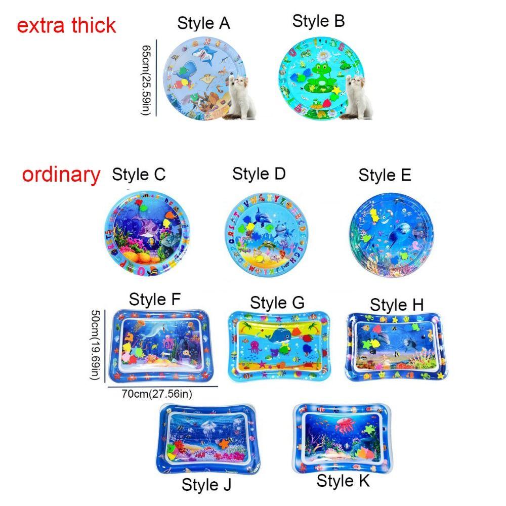 PVC Pet Inflatable Water Mat Cartoon Sensory Water Play Mat Creative Pet Play Sensory Toy  Summer
