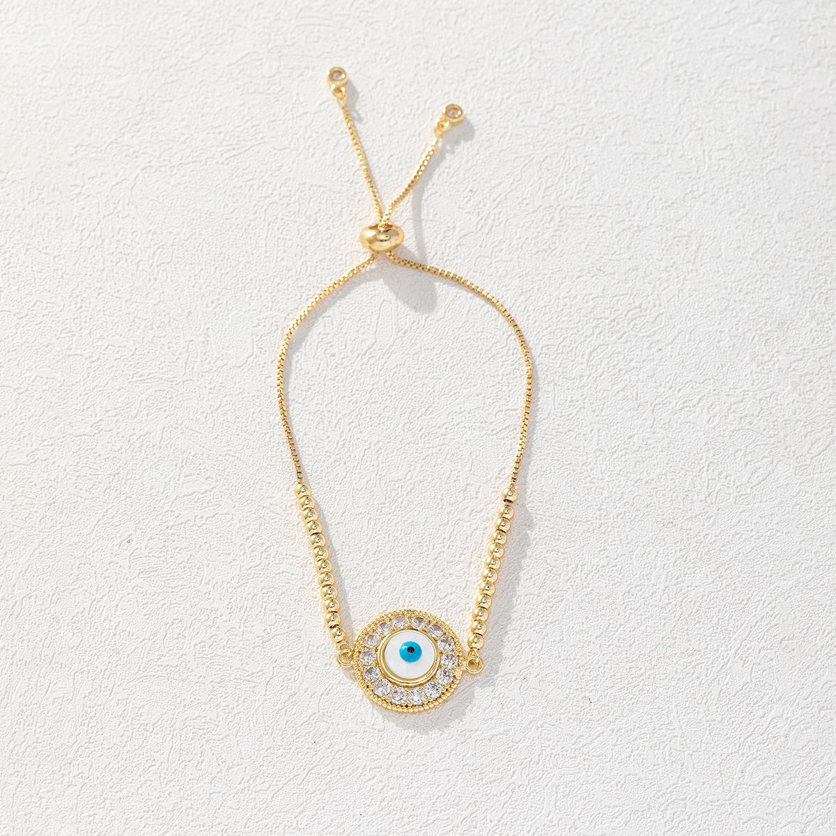 

Fashion Drip Enamel Evil Eye Bracelet Versatile Zircon Blue Eye Charm Women s Popular Jewelry Accessory