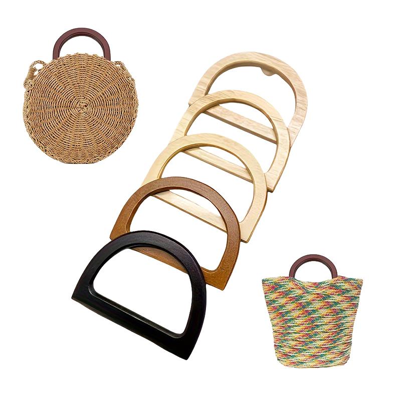 Eco-Friendly Natural Wood D-Shaped Bag Handle 1Pcs Half Circle Replacement for Crochet Shoulder Bag DIY Sewing Project