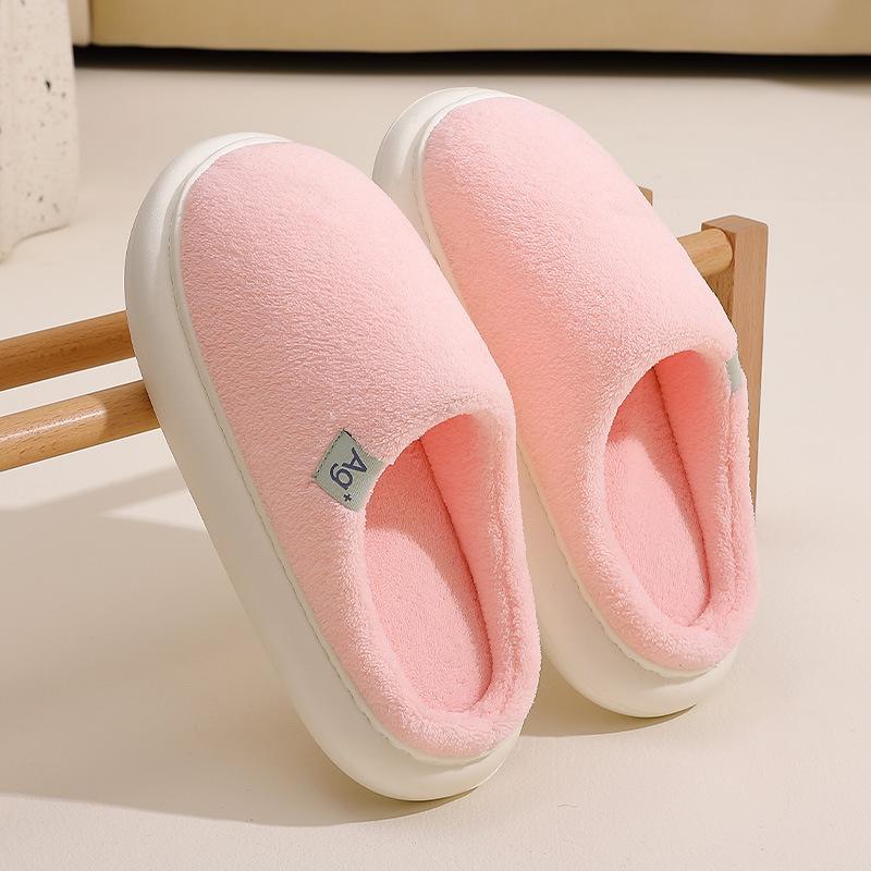 Home cotton slippers women's winter couple indoor household plush warm men's plush plush slippers men's winter