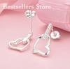 Elegant 925 Sterling Silver Luxurious Hollow Heart Zircon Stud Earrings for Women Fashion Wedding Party Gifts Jewelry