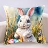 Easter Rabbit Pillow Case Cushion Cover Soft Cute Throw Pillow Case For Car Sofa Pillowcase Polyester With Zipper
