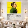 Charlie Puth Nine Track Mind, bright yellow field with the singer in a green shirt in profile, tracklist below, pop-album graphic, wall hanging