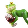 Resin Hanging Frog Figurine Planter Pot Decorations Funny Drinking Frog Statue Flower Pot Edge Animal Ornament Garden Decors