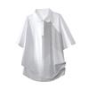 Summer Ice Silk Short Sleeve T-shirt Men's Loose Half Sleeve T-shirt Ice Silk Thin Collar Polo Shirt