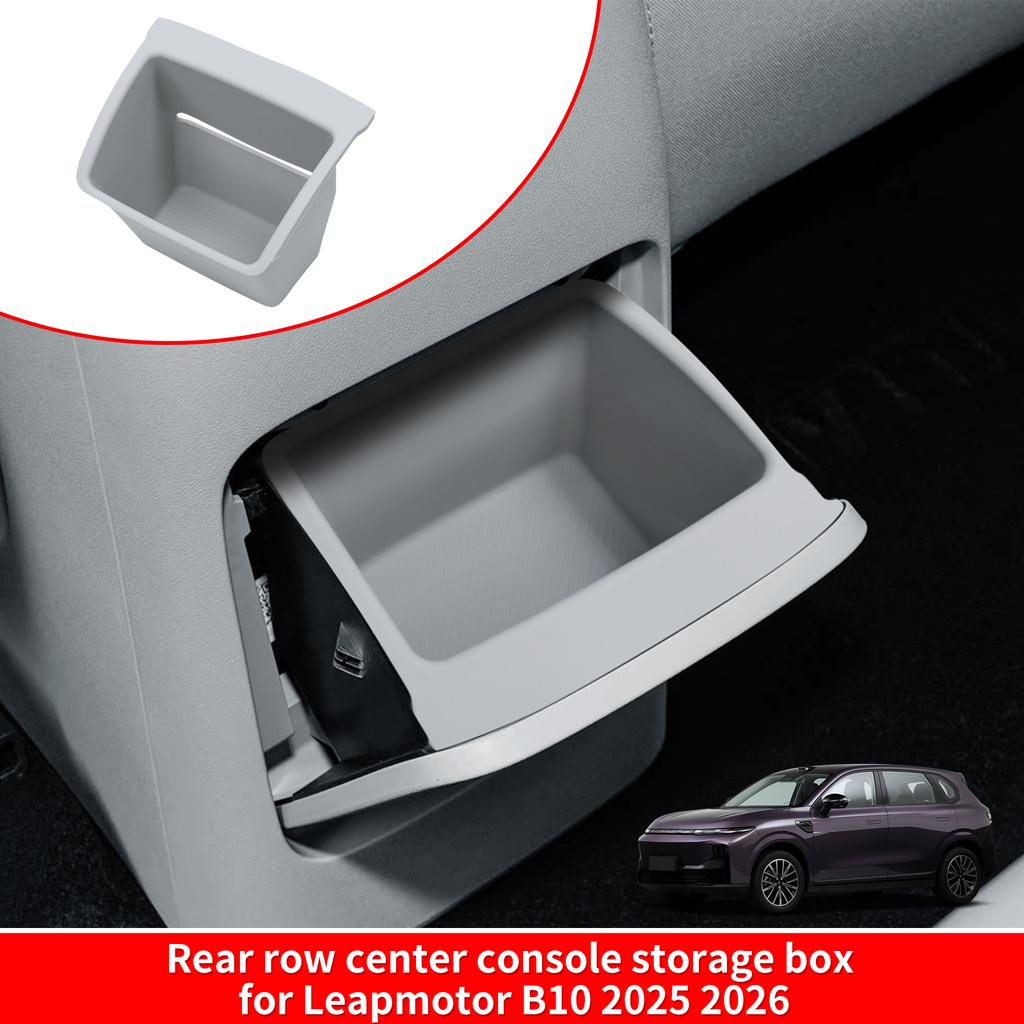 for Leapmotor B10 2025 2026 Car Armrest Box Rear Storage Tray Silicone Organizers Interior Accessories Tidying