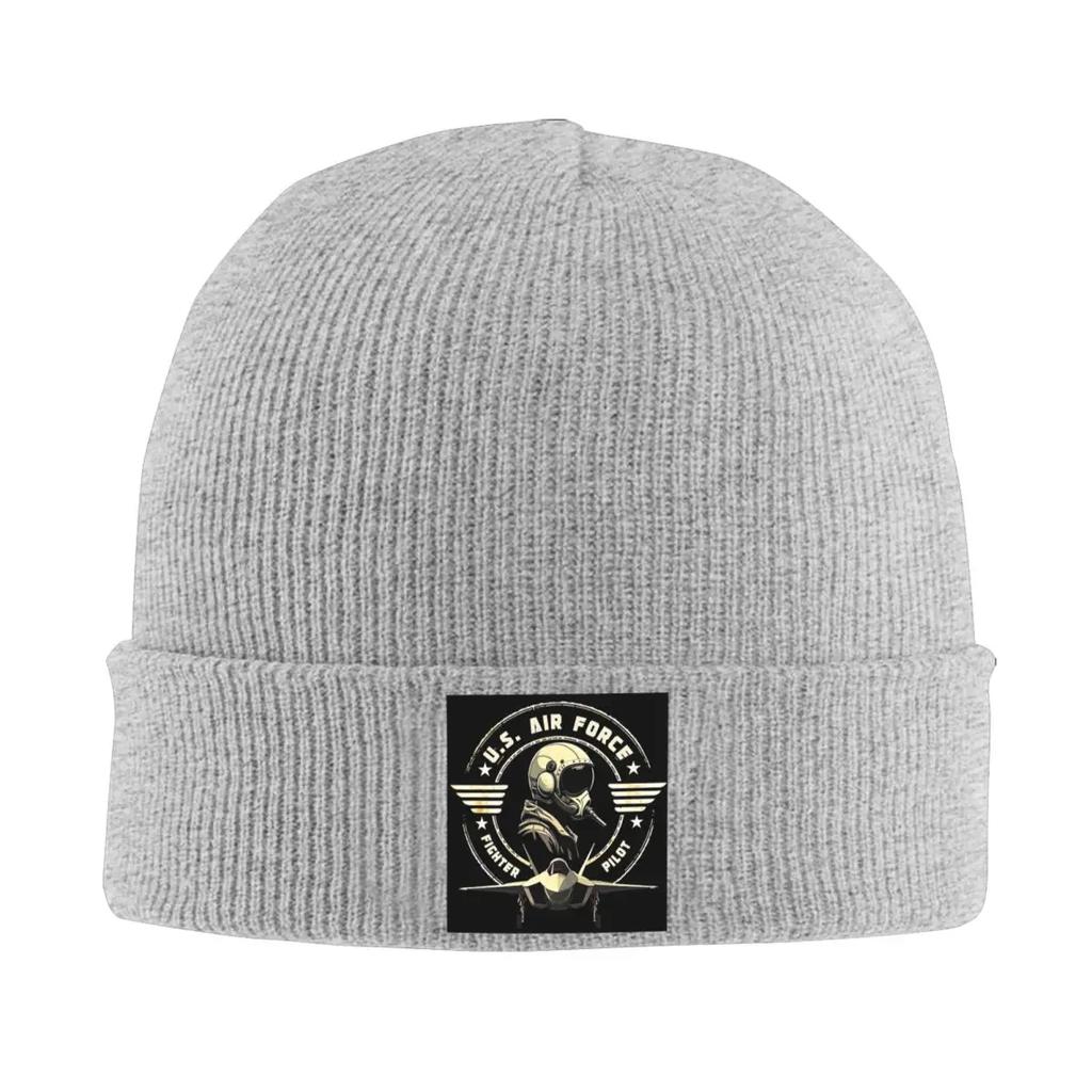 US Air Force Fighter Pilot Military Aviation Vintage Warm Knitted Cap Bonnet Hat Autumn Winter Outdoor Beanies Hats Adult