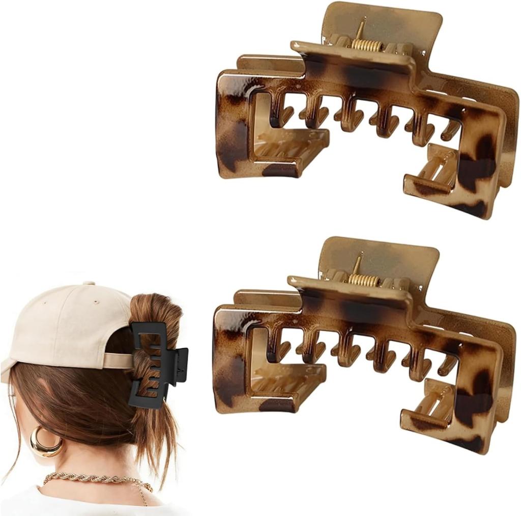 Large grab clip shark clip on the back of the head hat available hairpin leopard print glossy matte texture grab clip glossy leopard print light