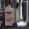 2 Pezzi Contenitori Pieghevoli con Coperchio 25*25cm Cestini Portaoggetti in Tessuto di Lino Lavabili Scatola Decorativa