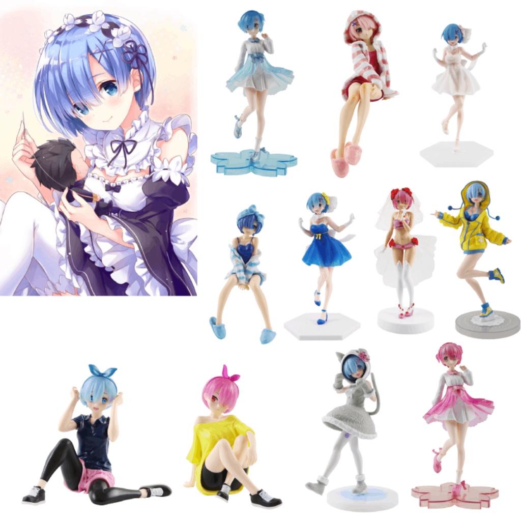 Trendy Rem Ram Handheld Anime Collectible Model Pvc Toy For Fans