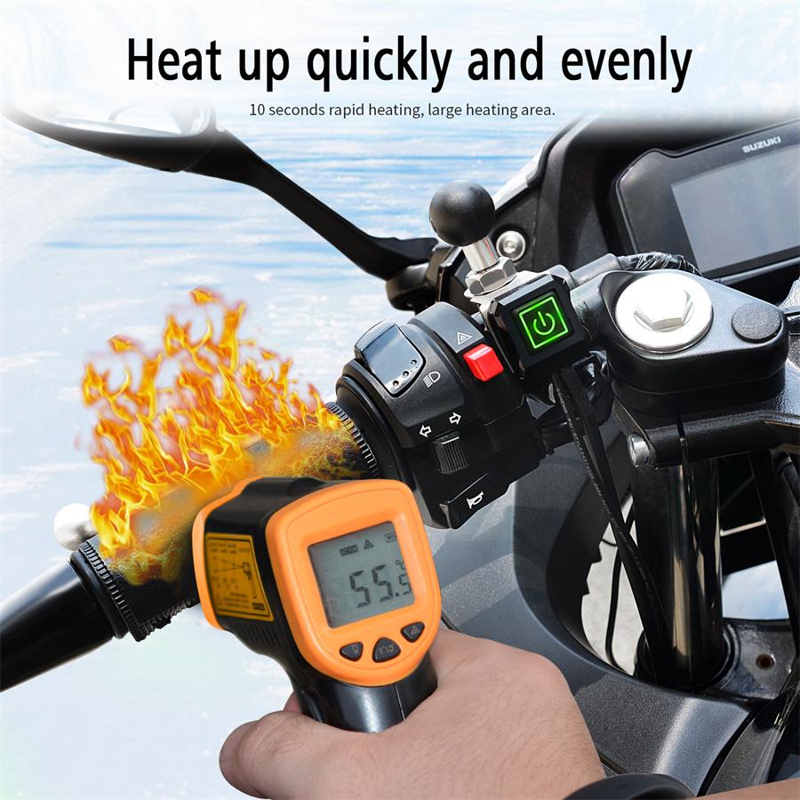 Upgrade 12V Motorcycle Anti-slip Five-speed Heating Electric Handle Cover Handlebar Warmer Grip Cover