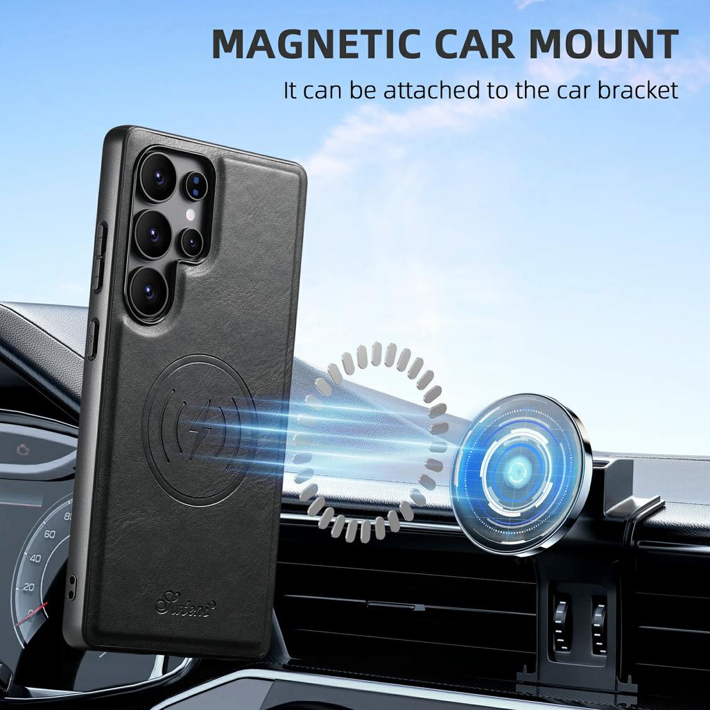 SUTENI H15 For Samsung Galaxy S25 Ultra Case Compatible with MagSafe Detachable Card Holder Phone Cover