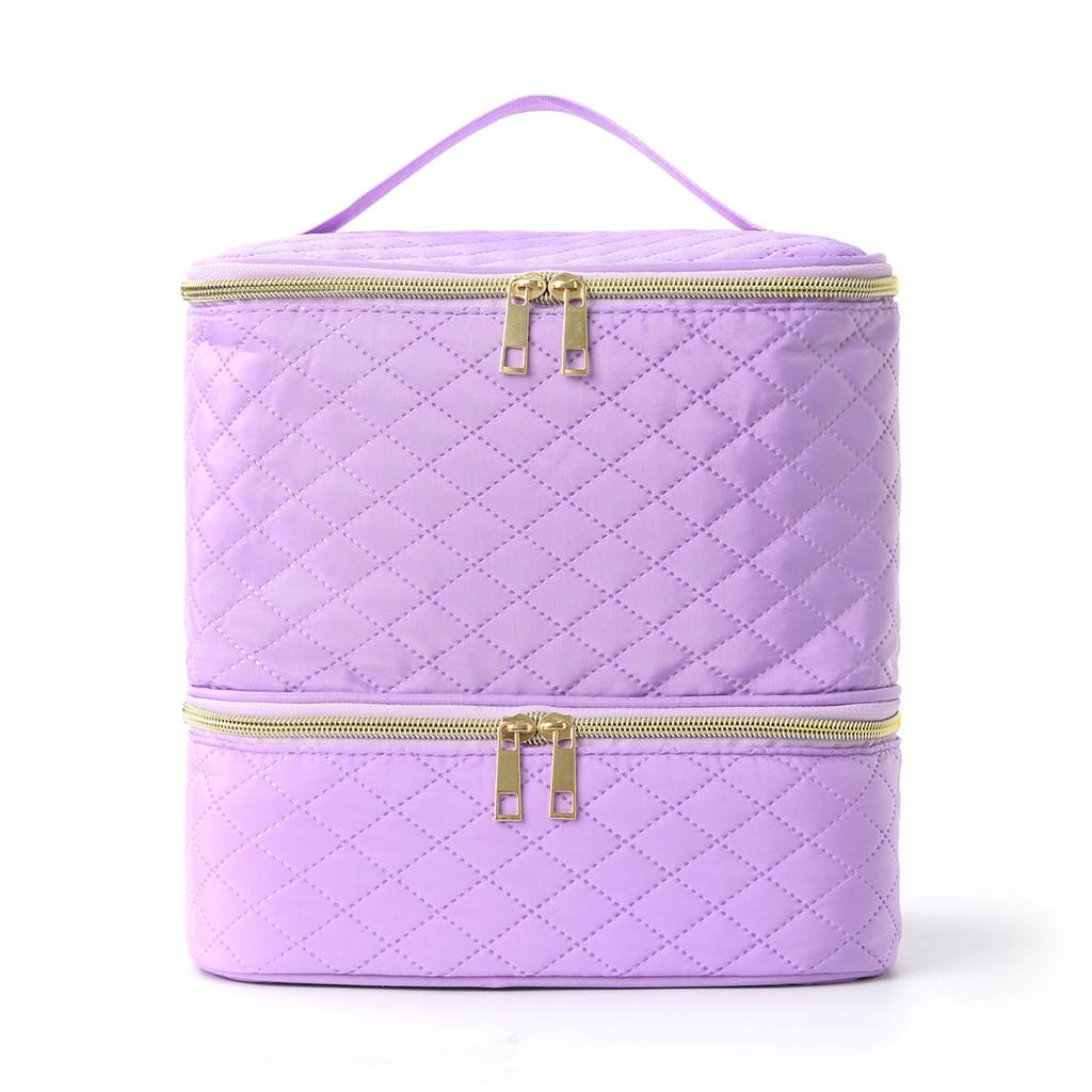 Modern Minimalist Double Layer Large Capacity Makeup Organizer For Travel And Home Use